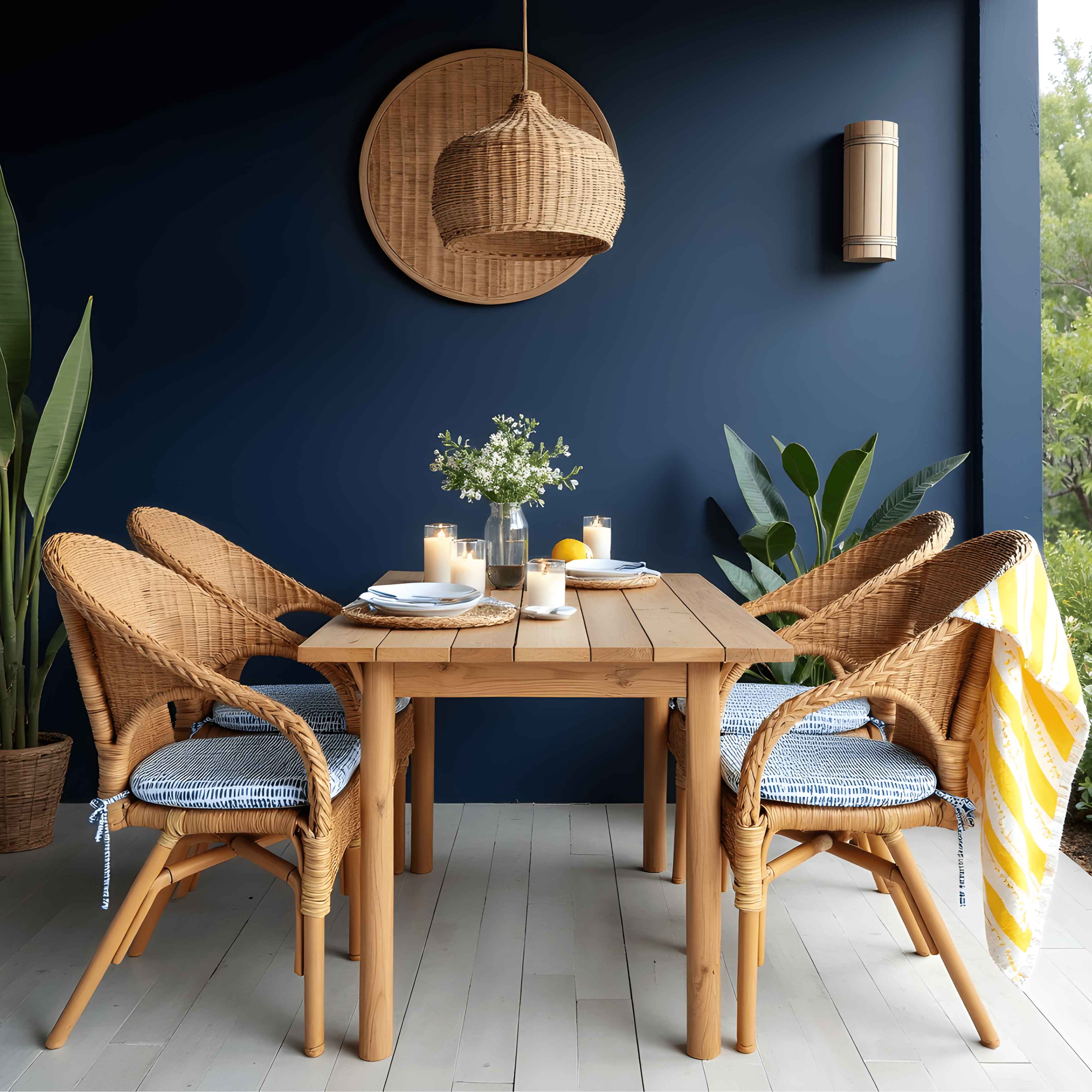 Rockin Cushions IKEA Outdoor Slipcovers Set of 2, Blue Rain U-Shape Outdoor Chair Pad, Removable Covers